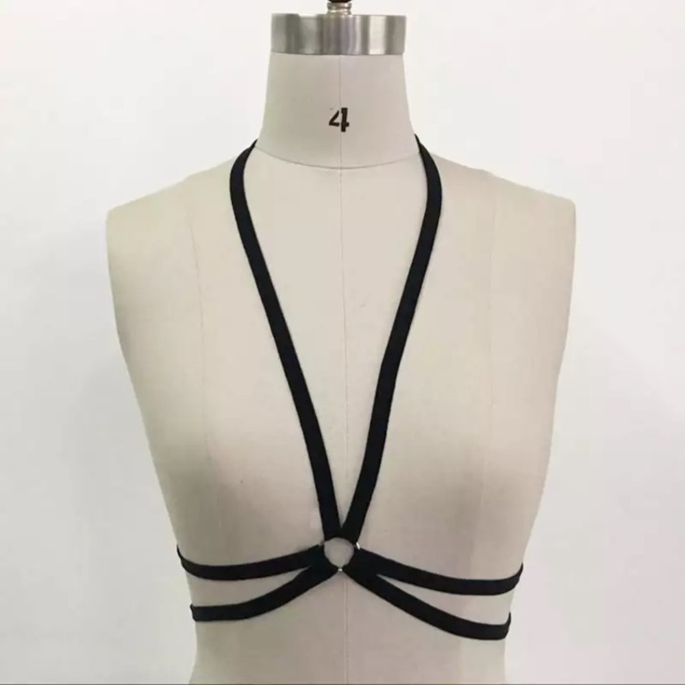 New! Sexy Strappy Cage Harness Bra - Picture 3 of 6
